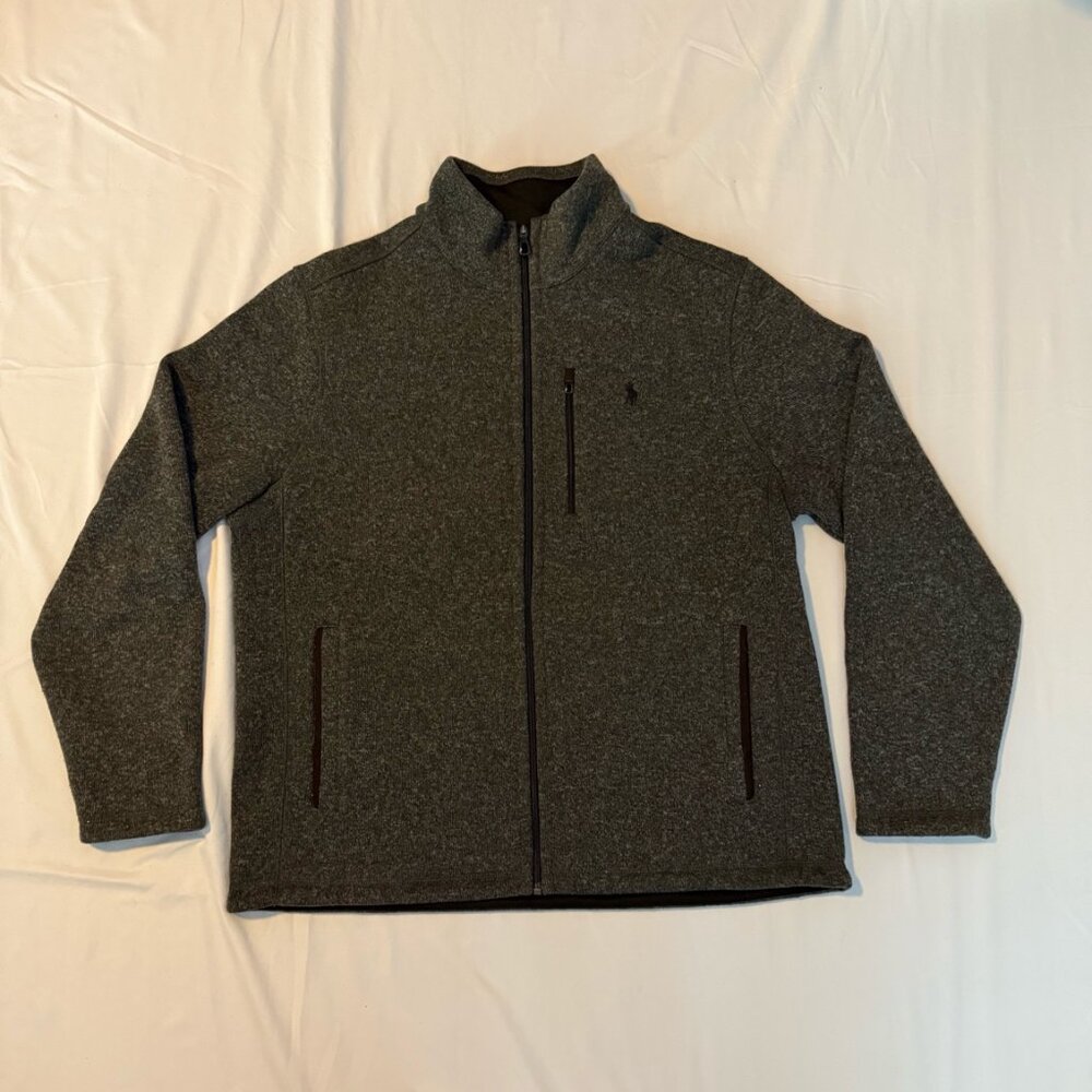 Polo Ralph Lauren Performance Full Zip Fleece Jacket Gray Size Large